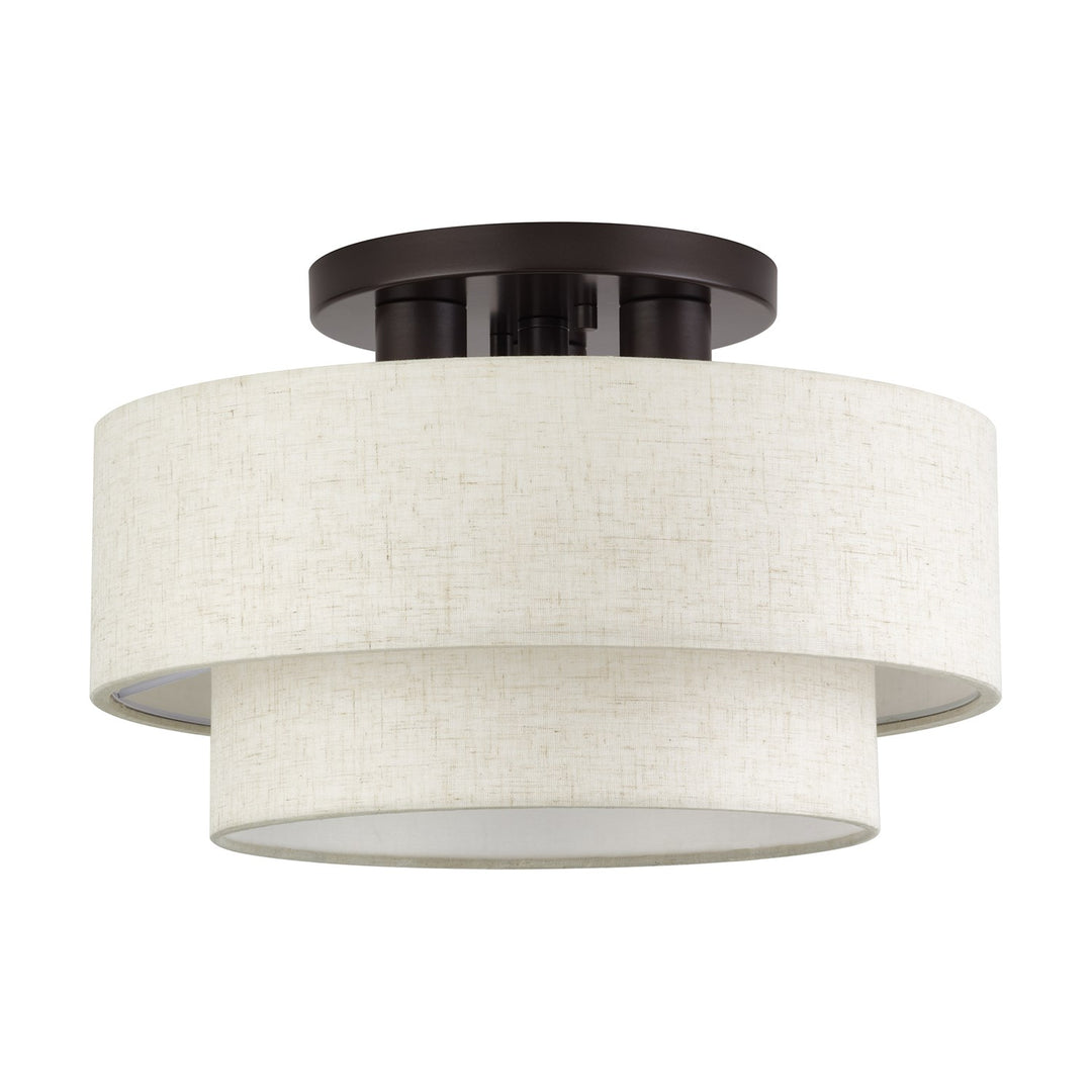3 Light English Bronze Large Semi-Flush