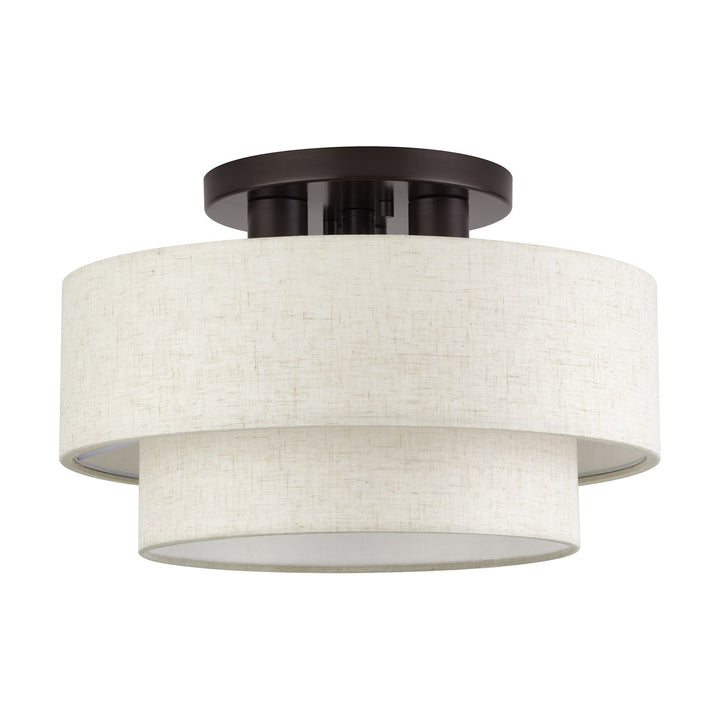3 Light English Bronze Large Semi-Flush