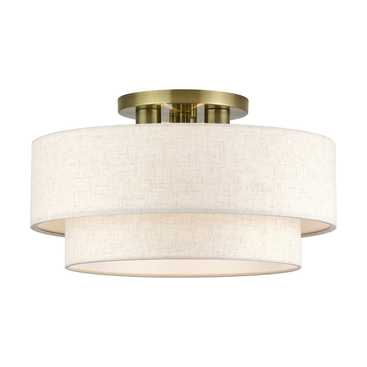 3 Light Antique Brass Large Semi-Flush by Livex Lighting