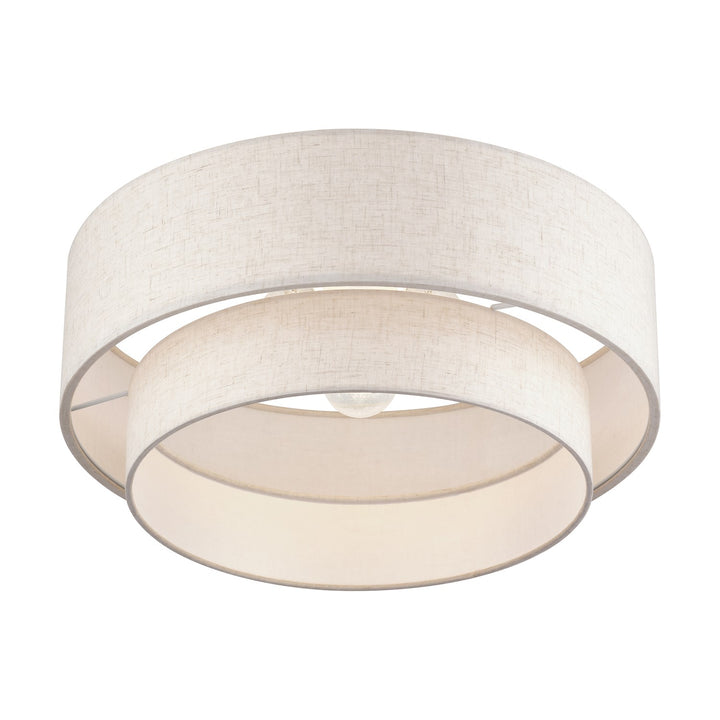 3 Light Antique Brass Large Semi-Flush