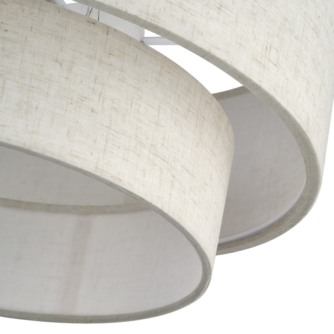 3 Light Antique Brass Large Semi-Flush