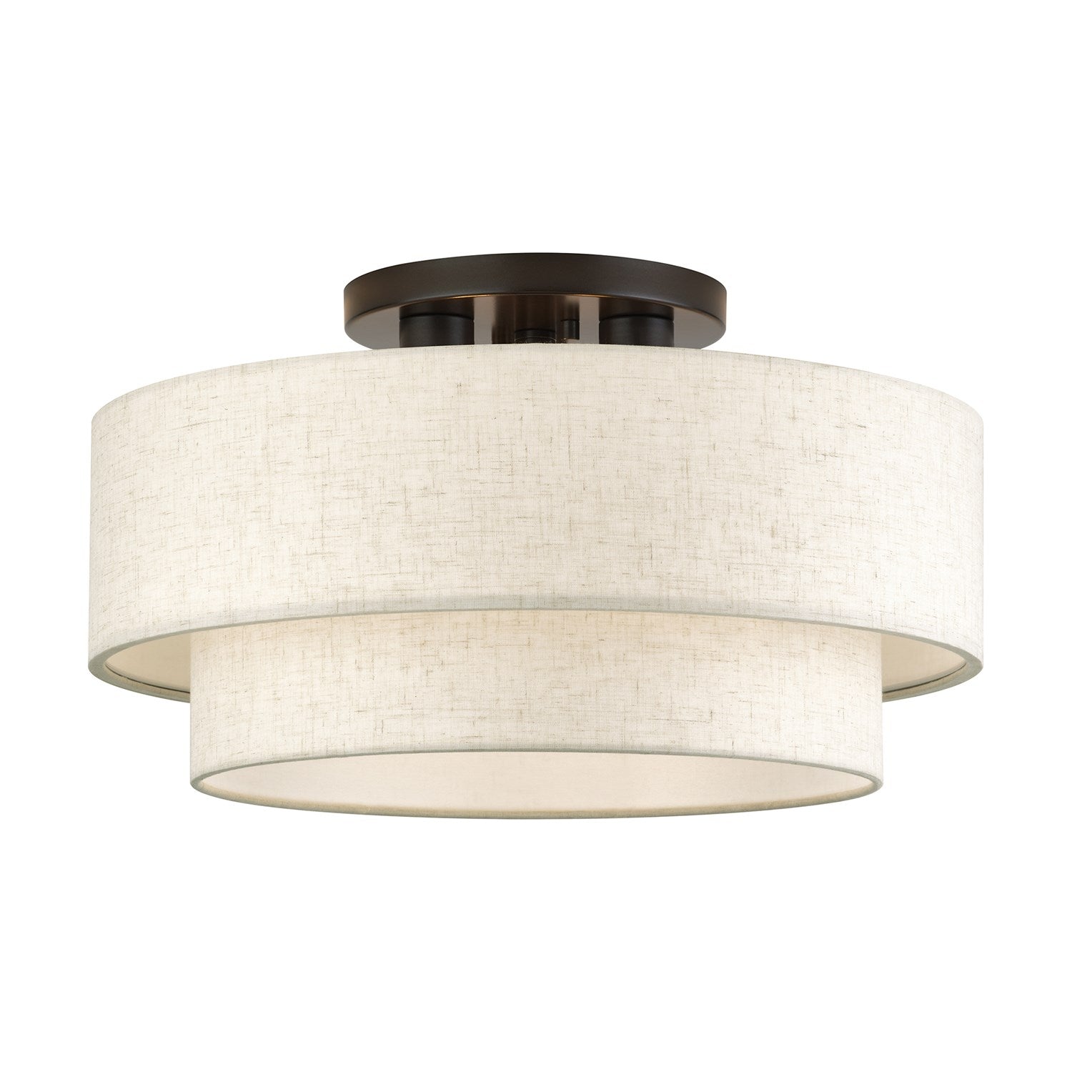3 Light English Bronze Large Semi-Flush by Livex Lighting