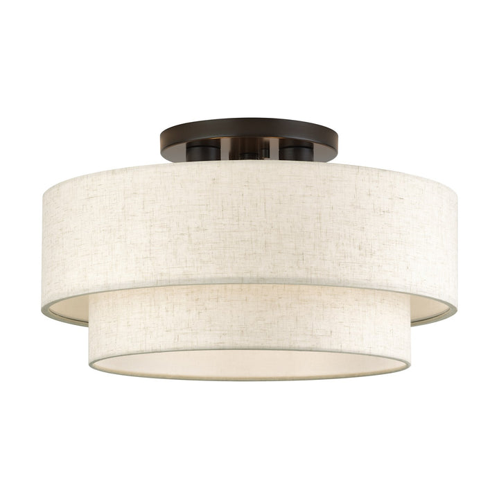 3 Light English Bronze Large Semi-Flush by Livex Lighting