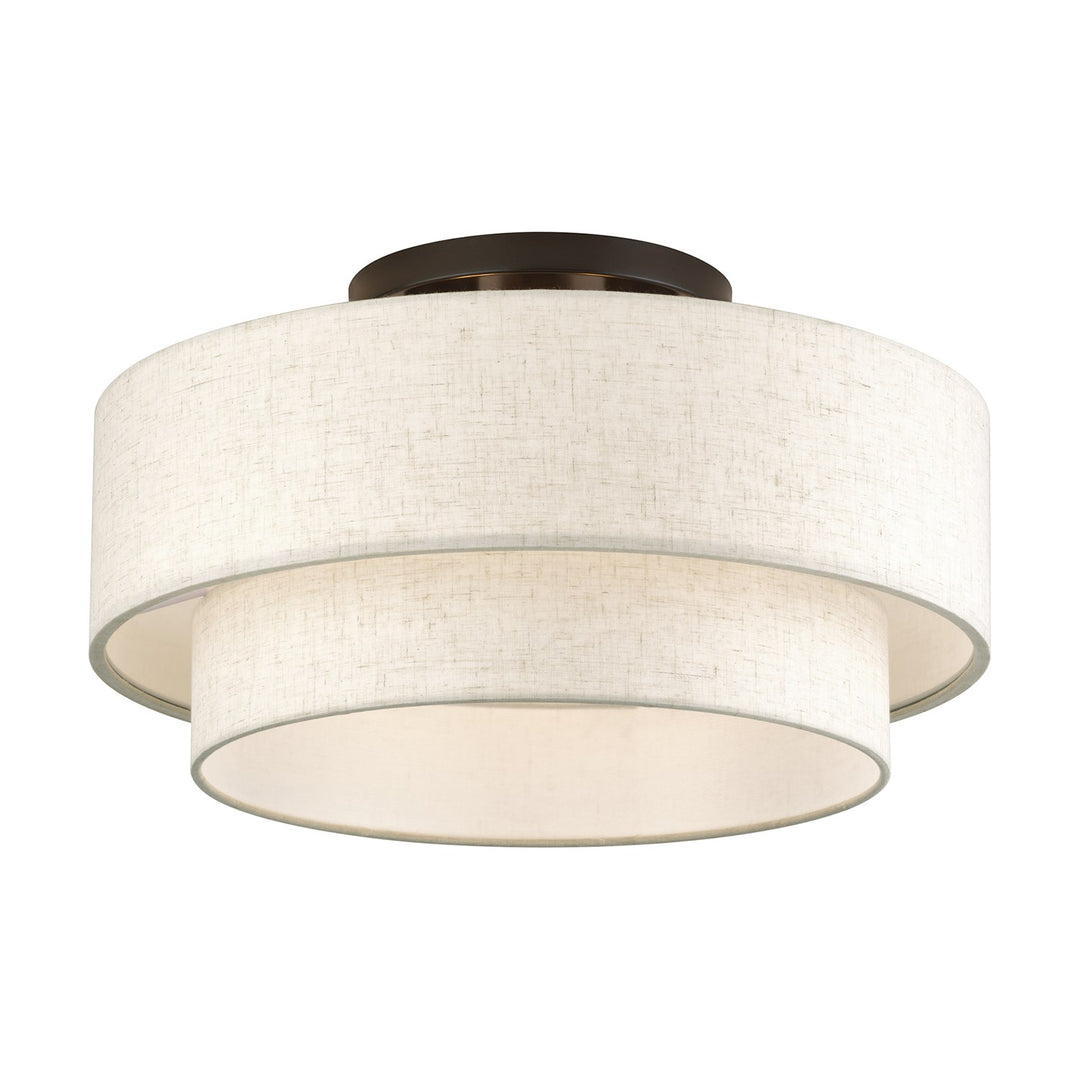3 Light English Bronze Large Semi-Flush