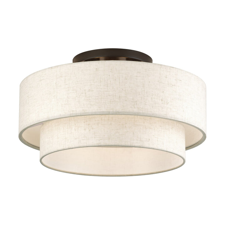 3 Light English Bronze Large Semi-Flush