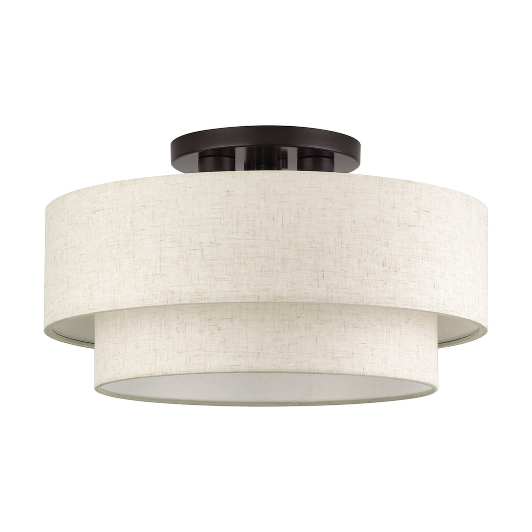 3 Light English Bronze Large Semi-Flush