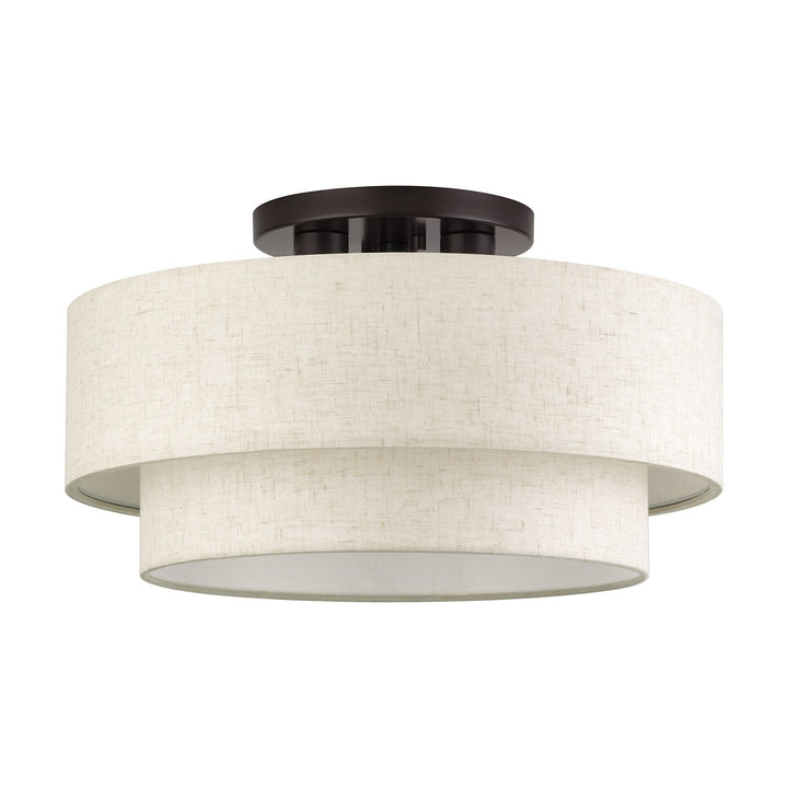 3 Light English Bronze Large Semi-Flush