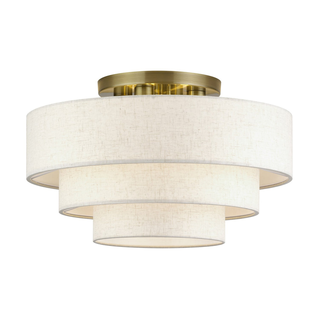4 Light Antique Brass Extra Large Semi-Flush by Livex Lighting