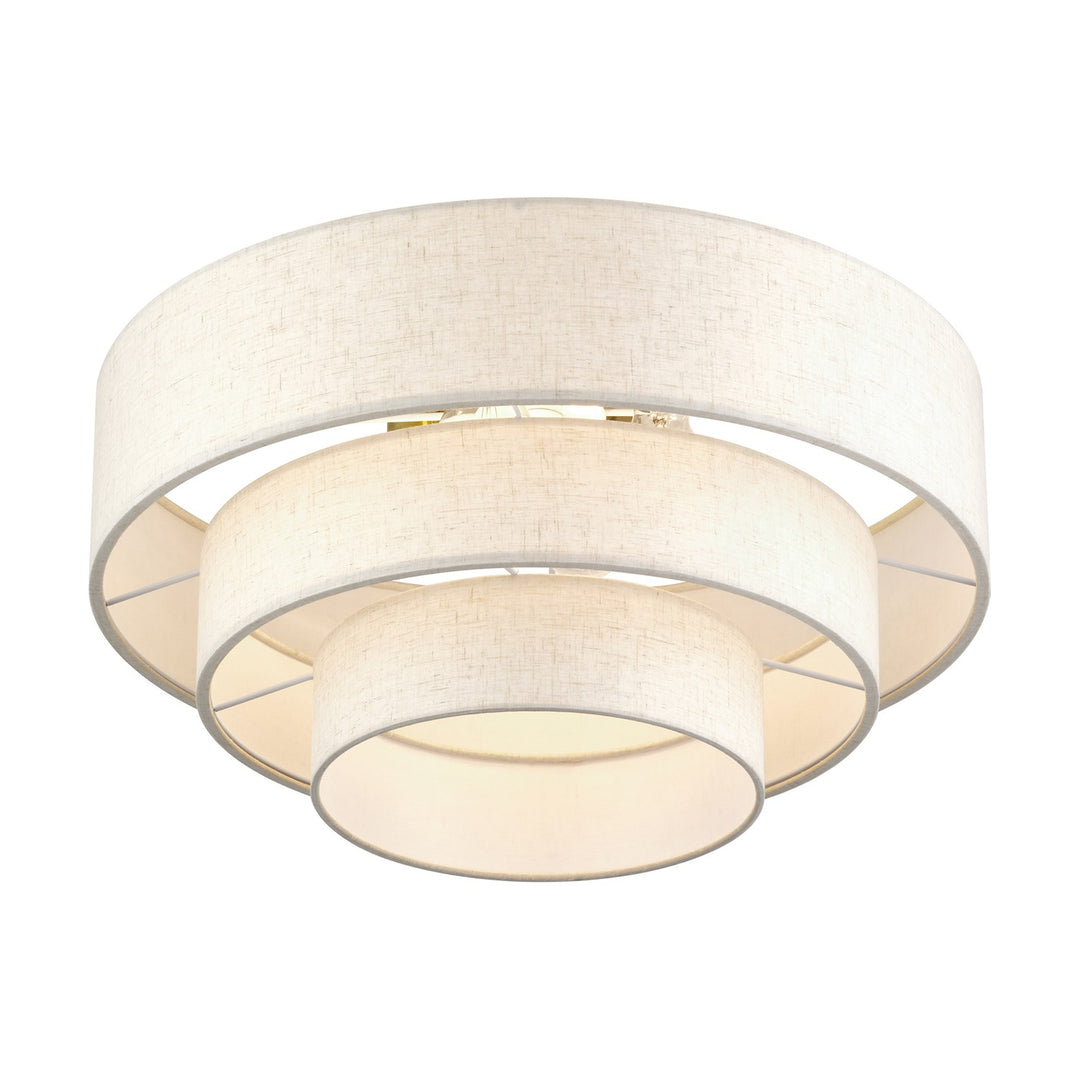4 Light Antique Brass Extra Large Semi-Flush