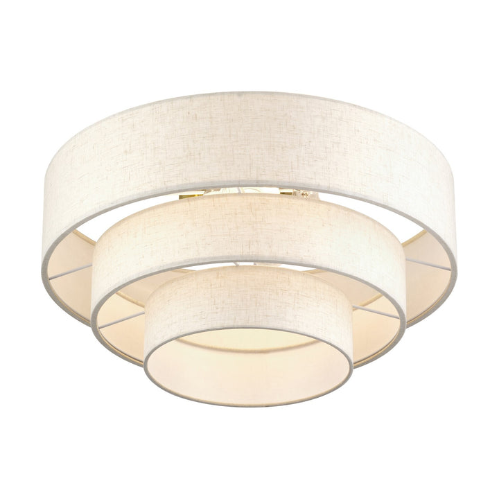 4 Light Antique Brass Extra Large Semi-Flush