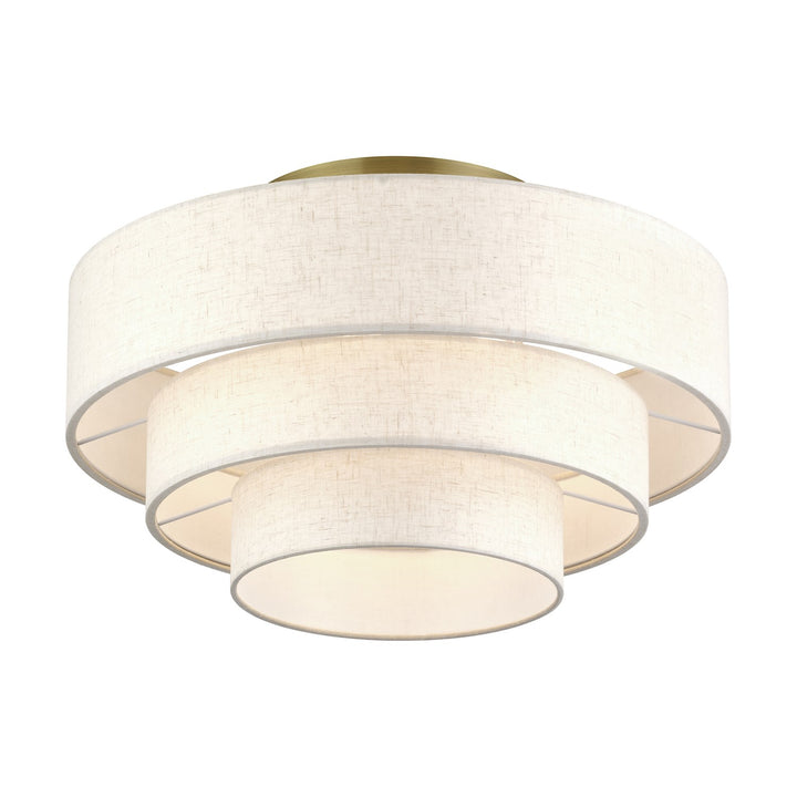 4 Light Antique Brass Extra Large Semi-Flush
