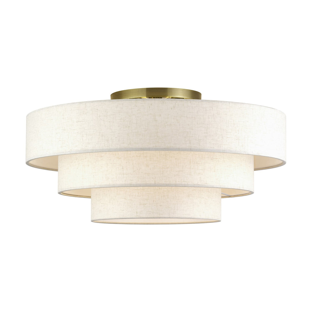 5 Light Antique Brass Extra Large Semi-Flush by Livex Lighting