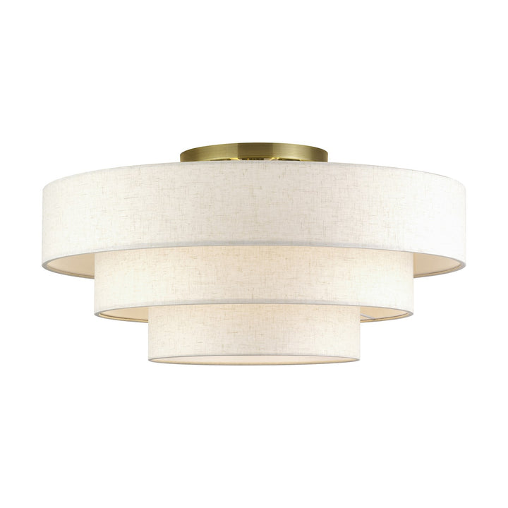 5 Light Antique Brass Extra Large Semi-Flush by Livex Lighting
