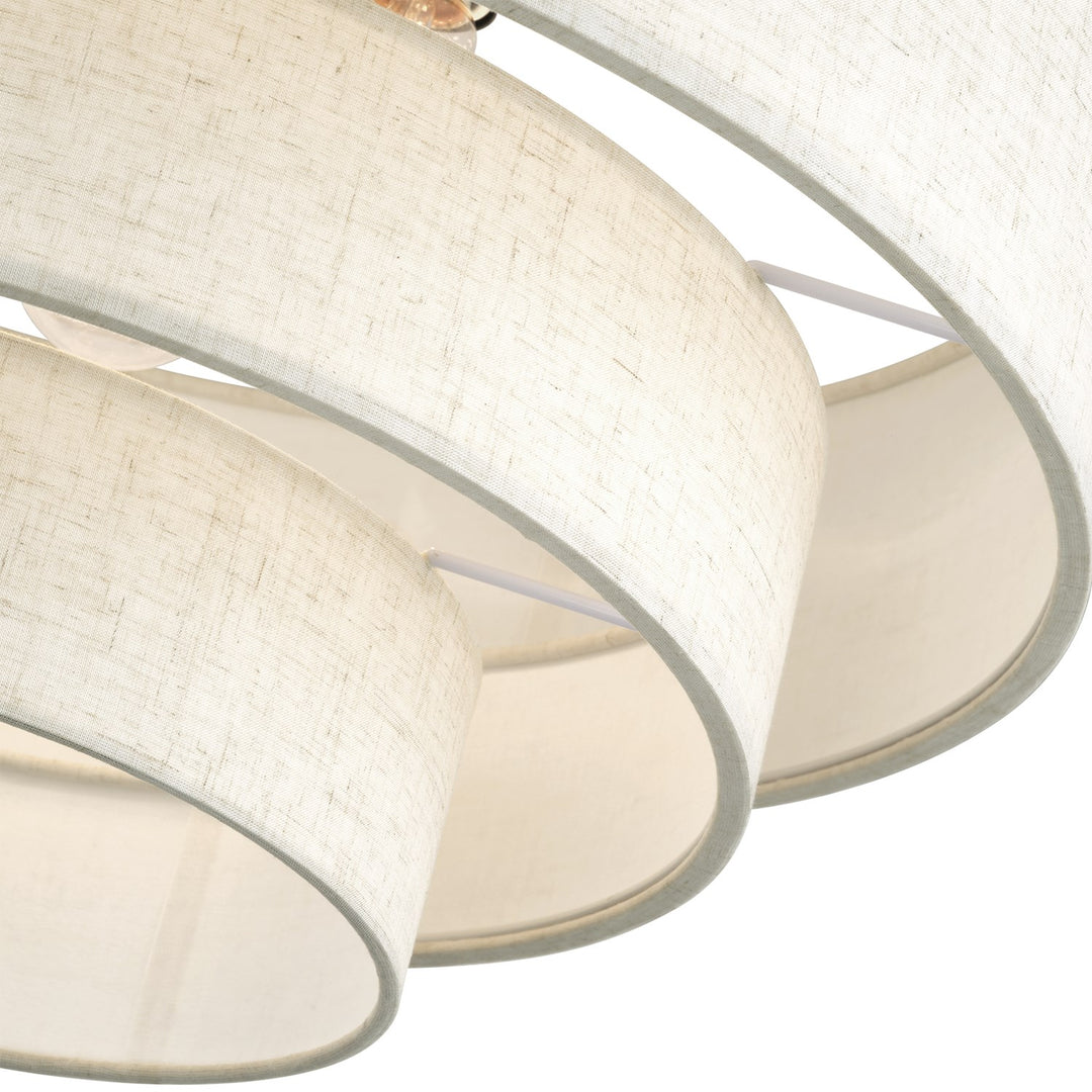 5 Light Antique Brass Extra Large Semi-Flush