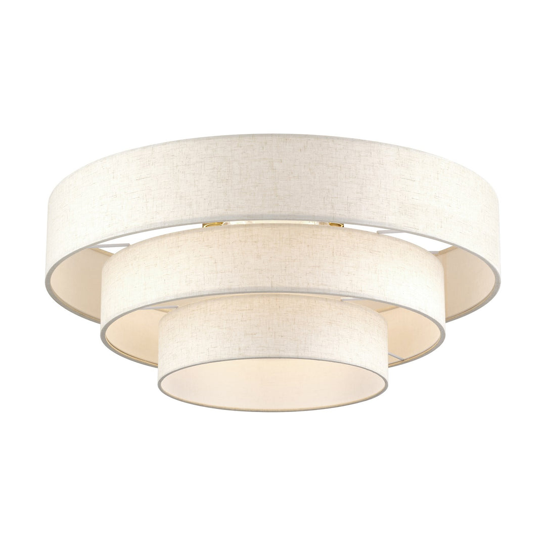 5 Light Antique Brass Extra Large Semi-Flush
