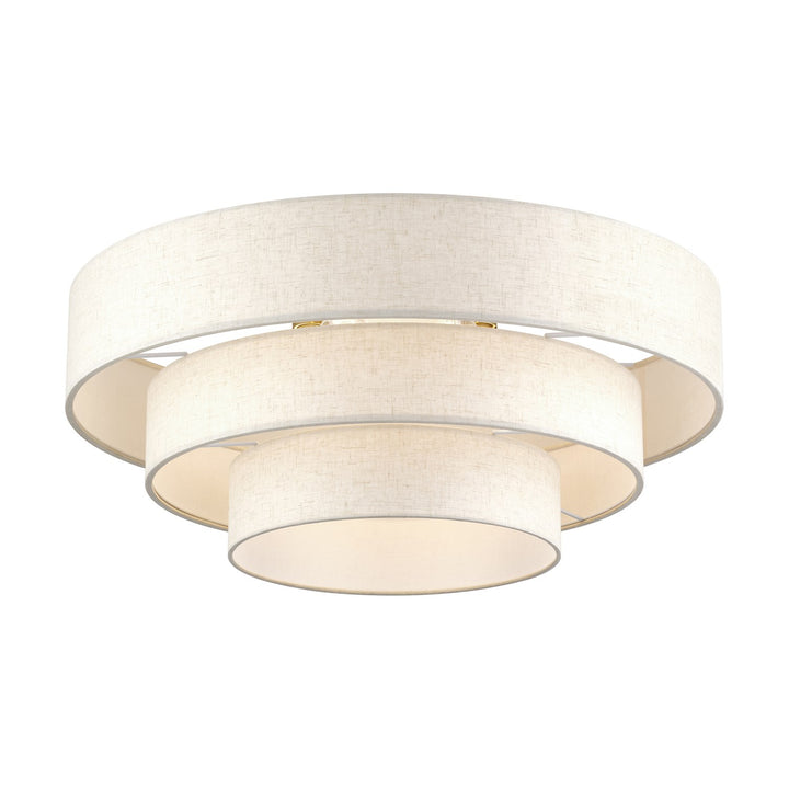 5 Light Antique Brass Extra Large Semi-Flush