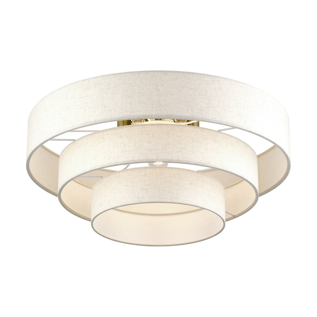5 Light Antique Brass Extra Large Semi-Flush
