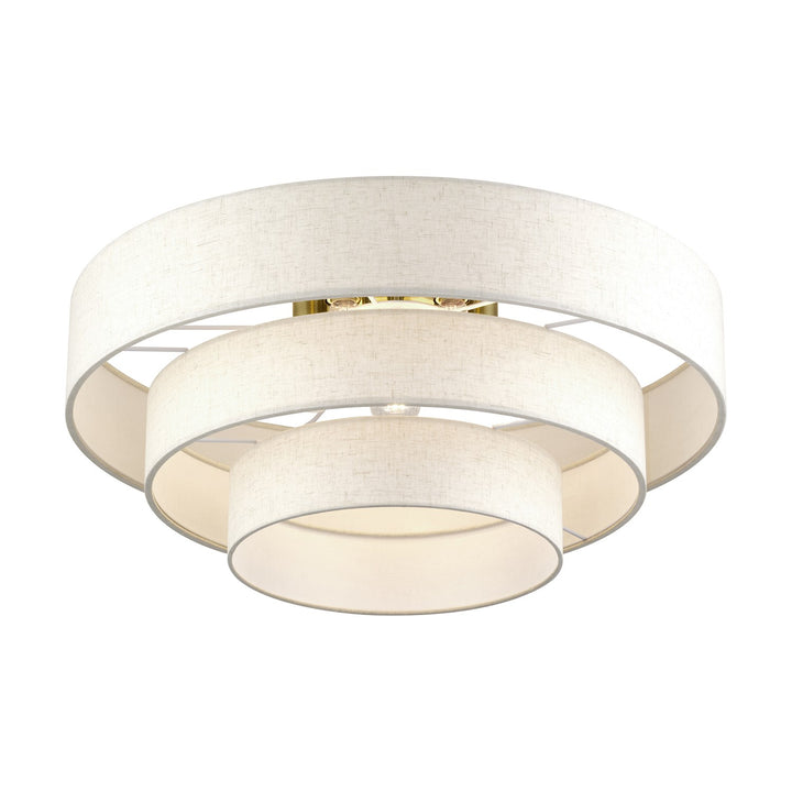 5 Light Antique Brass Extra Large Semi-Flush
