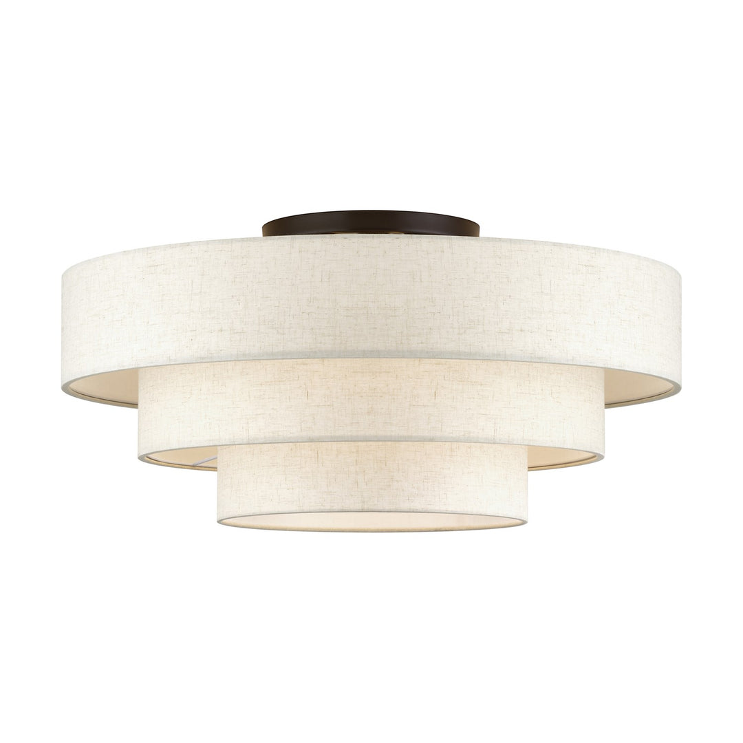 5 Light English Bronze Extra Large Semi-Flush by Livex Lighting