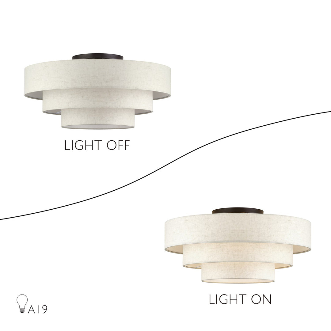 5 Light English Bronze Extra Large Semi-Flush