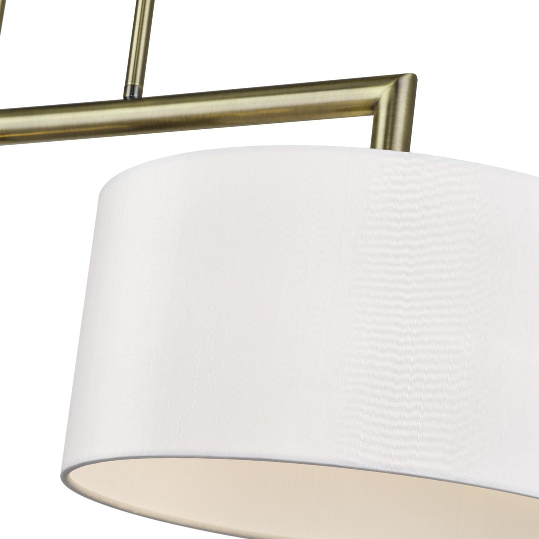 2 Light Antique Brass Large Linear Chandelier