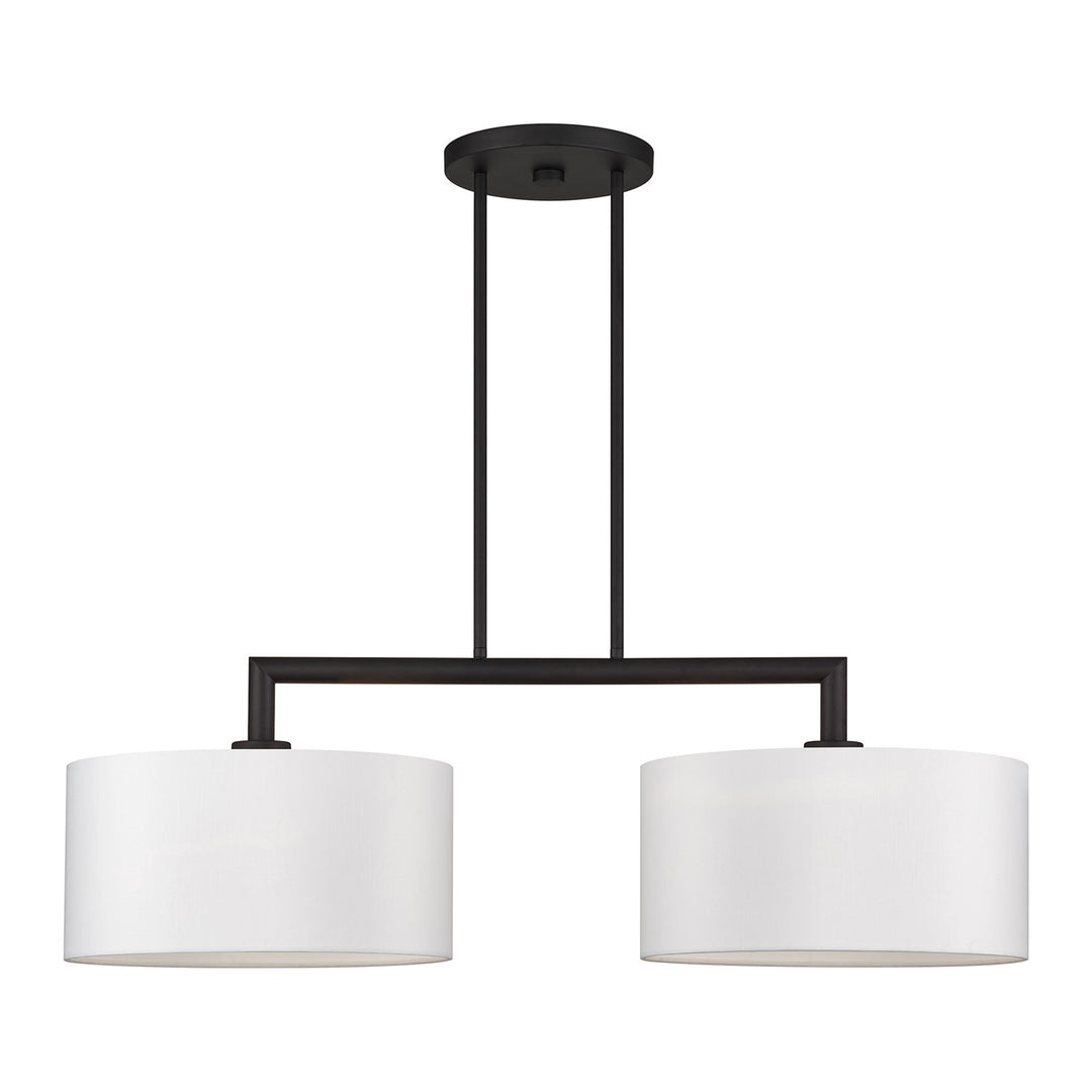 2 Light Black Large Linear Chandelier by Livex Lighting