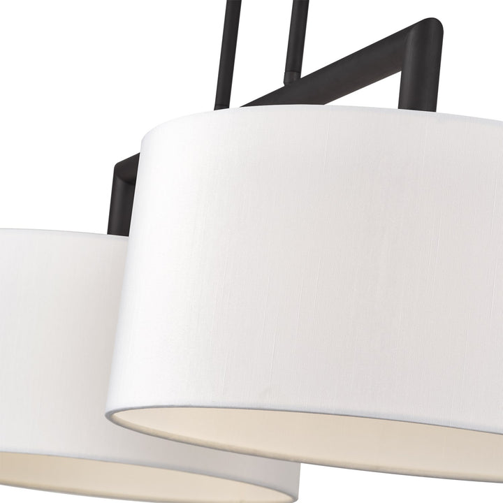 2 Light Black Large Linear Chandelier