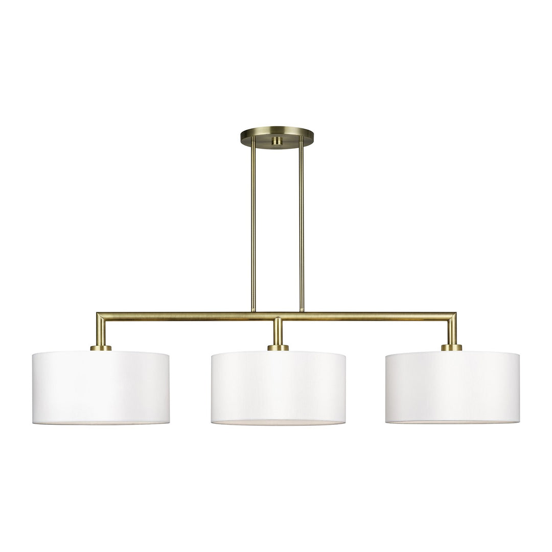 3 Light Antique Brass Extra Large Linear Chandelier by Livex Lighting