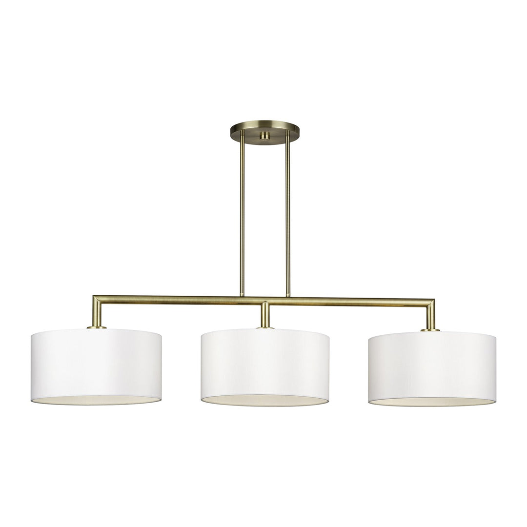 3 Light Antique Brass Extra Large Linear Chandelier