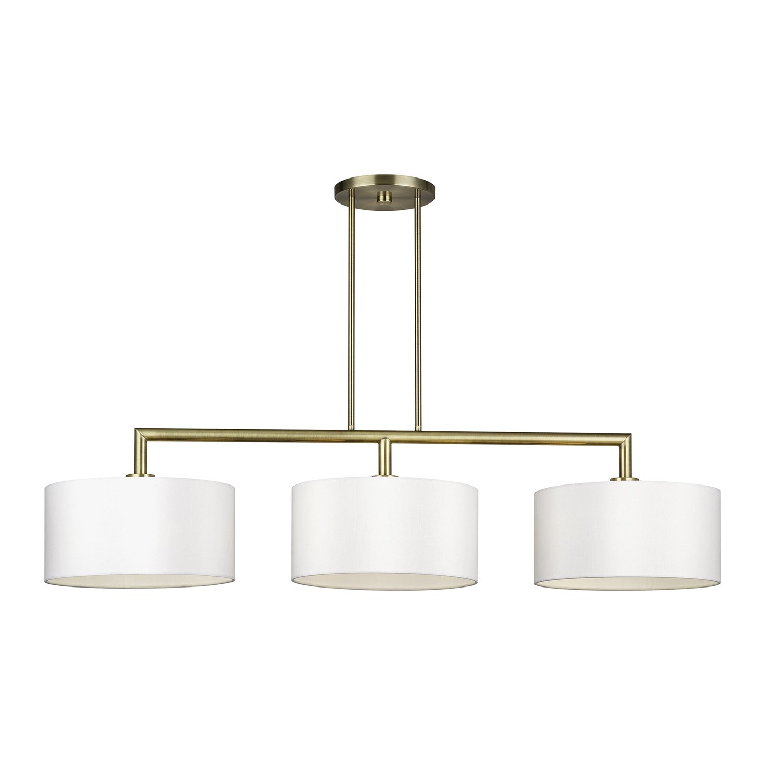 3 Light Antique Brass Extra Large Linear Chandelier