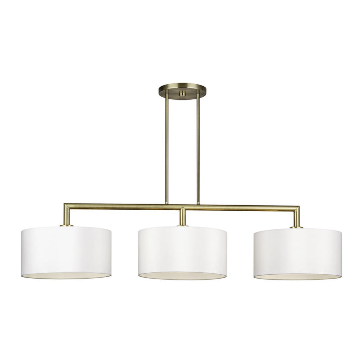 3 Light Antique Brass Extra Large Linear Chandelier