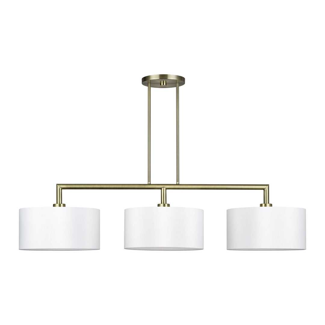 3 Light Antique Brass Extra Large Linear Chandelier