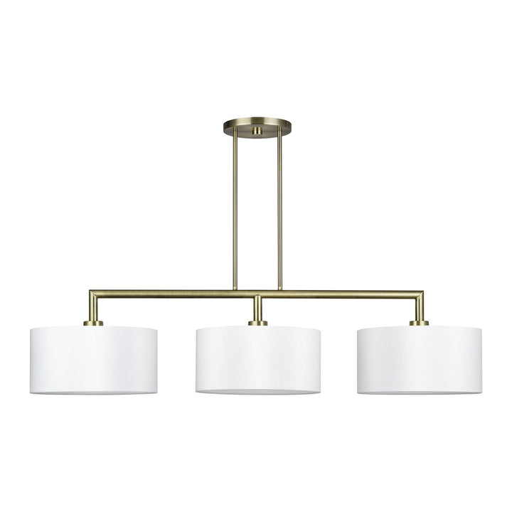 3 Light Antique Brass Extra Large Linear Chandelier