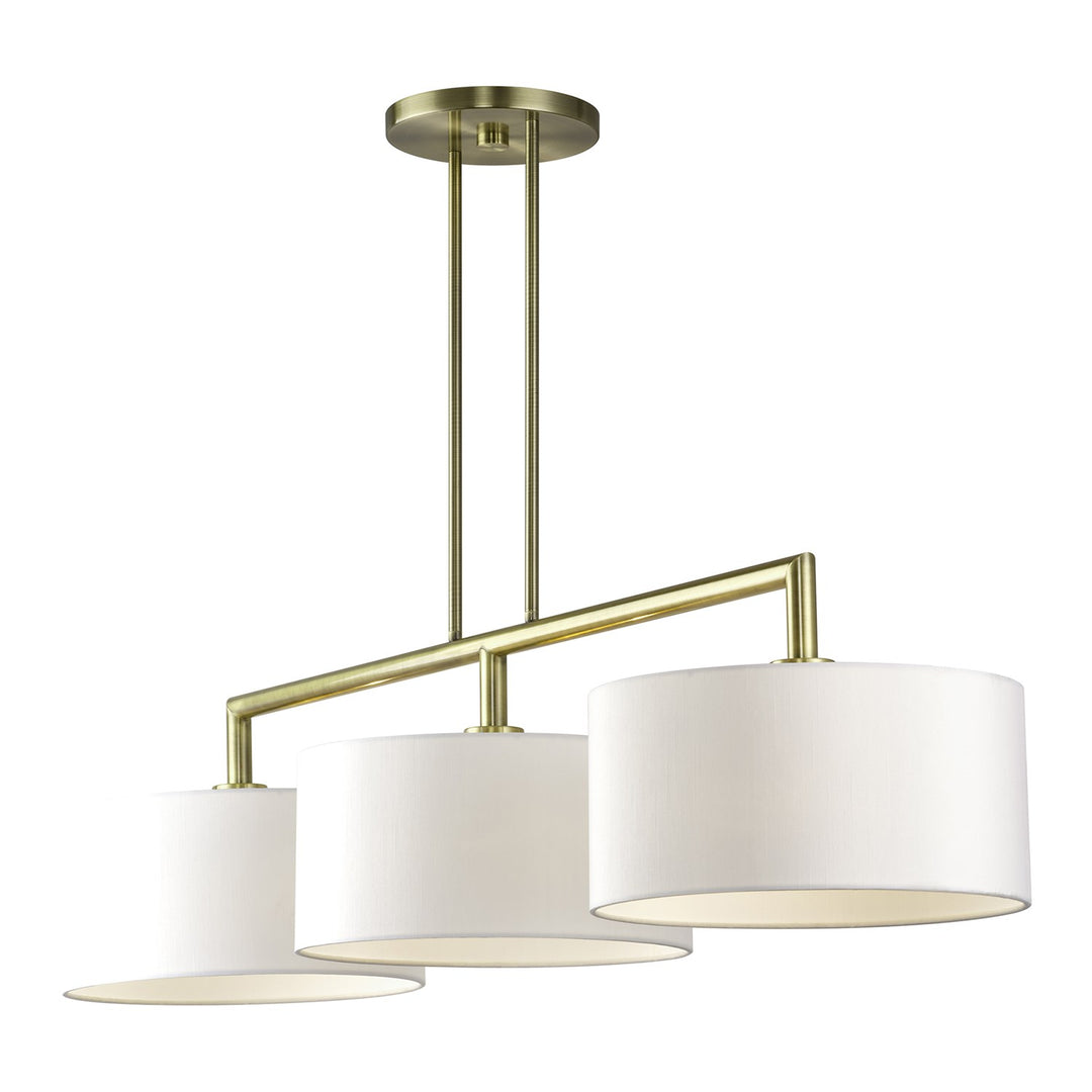 3 Light Antique Brass Extra Large Linear Chandelier