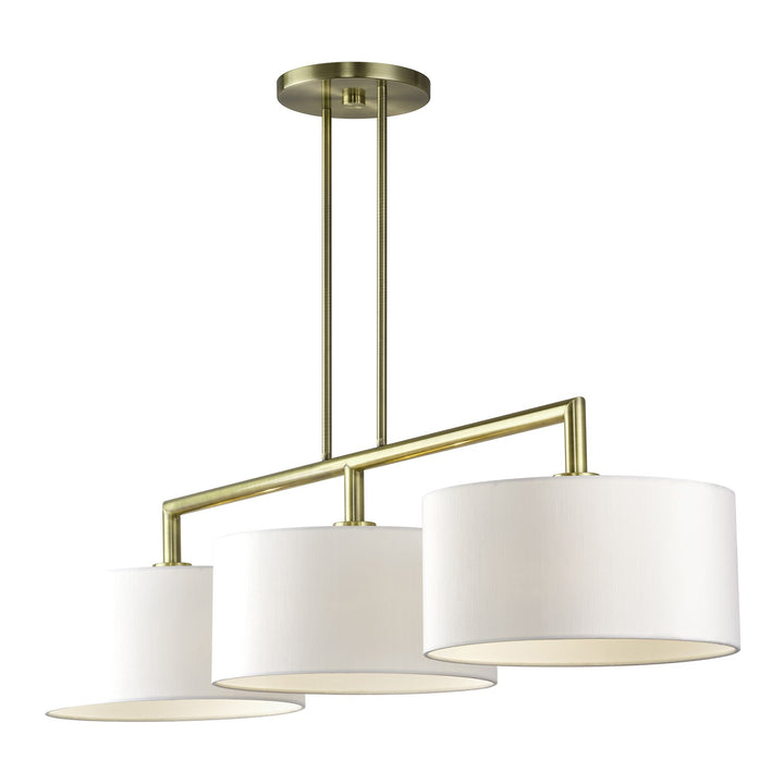 3 Light Antique Brass Extra Large Linear Chandelier