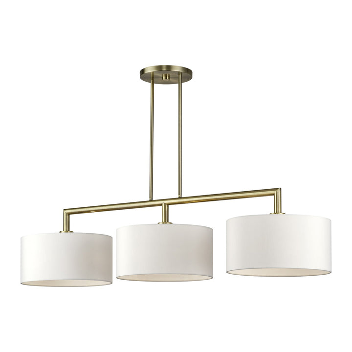 3 Light Antique Brass Extra Large Linear Chandelier