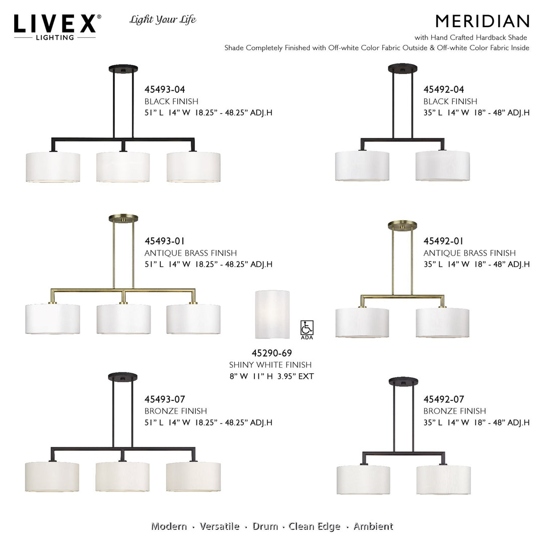 3 Light Black Extra Large Linear Chandelier