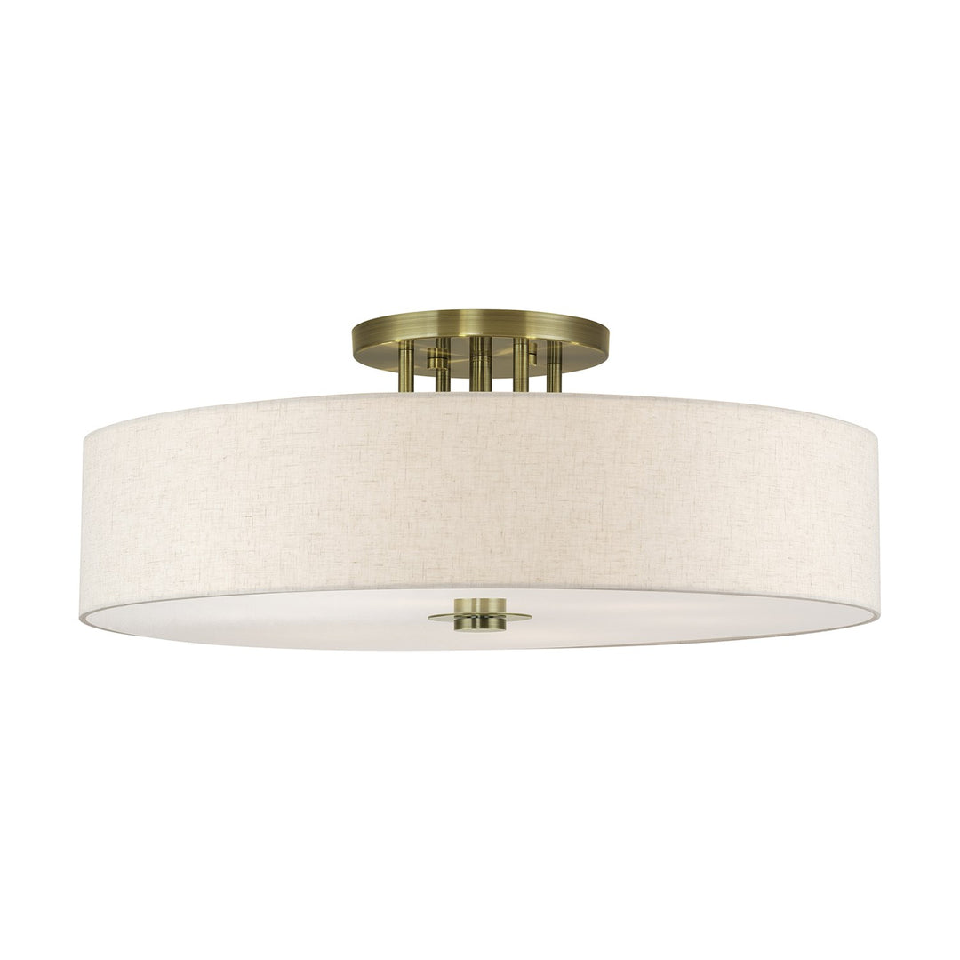 6 Light Antique Brass Extra Large Semi-Flush by Livex Lighting