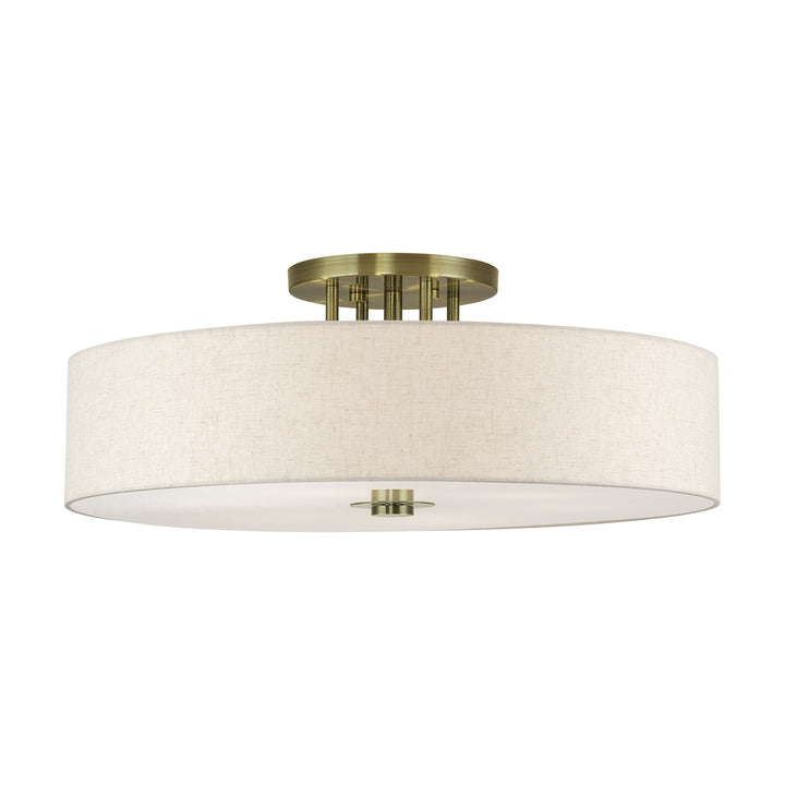 6 Light Antique Brass Extra Large Semi-Flush by Livex Lighting