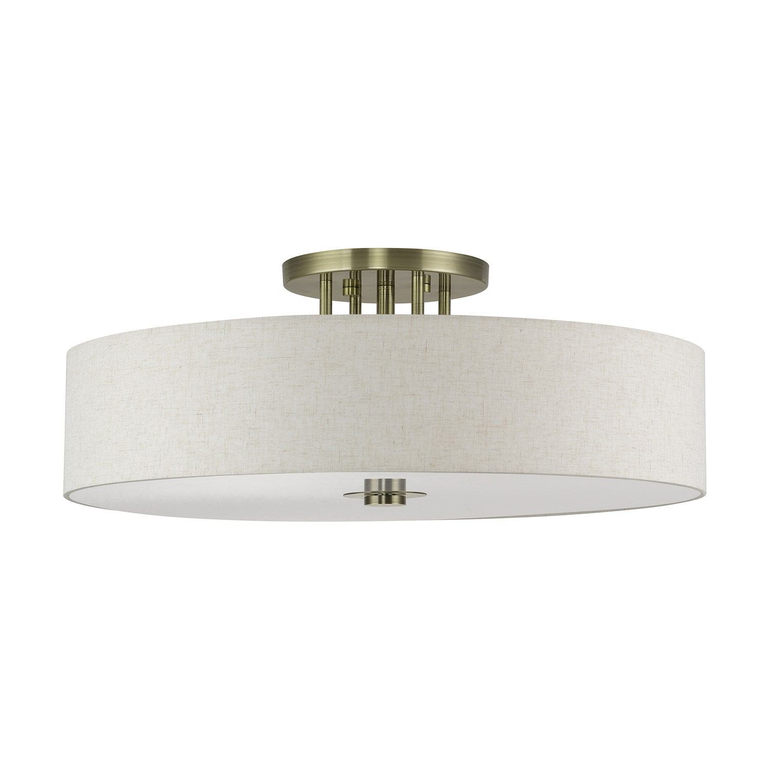 6 Light Antique Brass Extra Large Semi-Flush