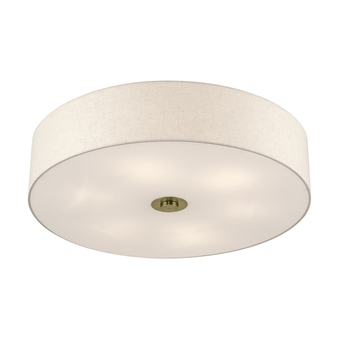 6 Light Antique Brass Extra Large Semi-Flush