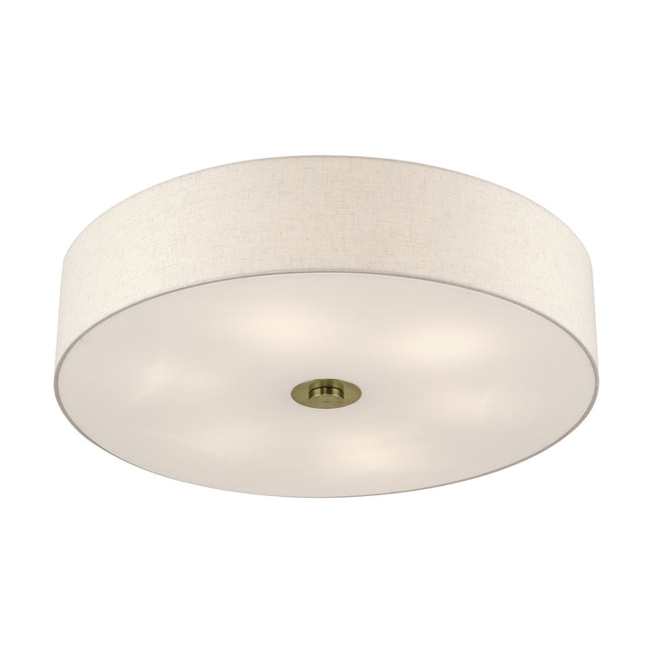 6 Light Antique Brass Extra Large Semi-Flush