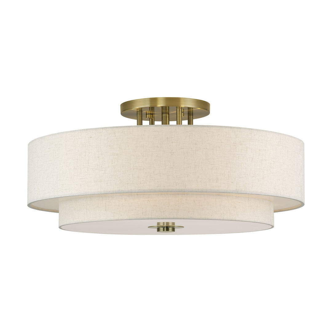 6 Light Antique Brass Extra Large Semi-Flush by Livex Lighting
