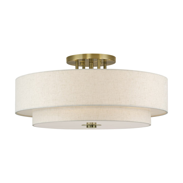 6 Light Antique Brass Extra Large Semi-Flush by Livex Lighting