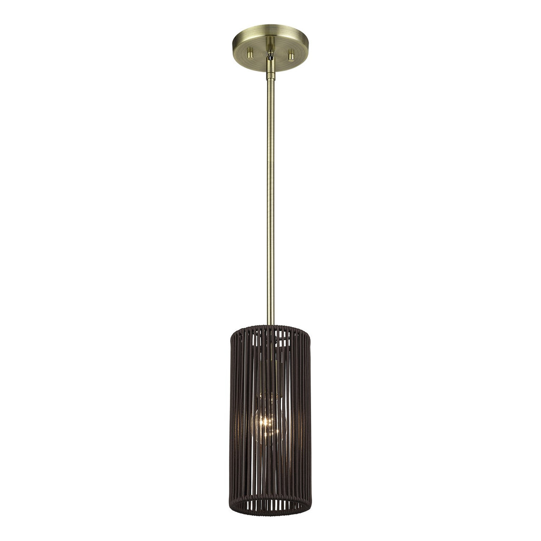 1 Light Antique Brass Mini Pendant