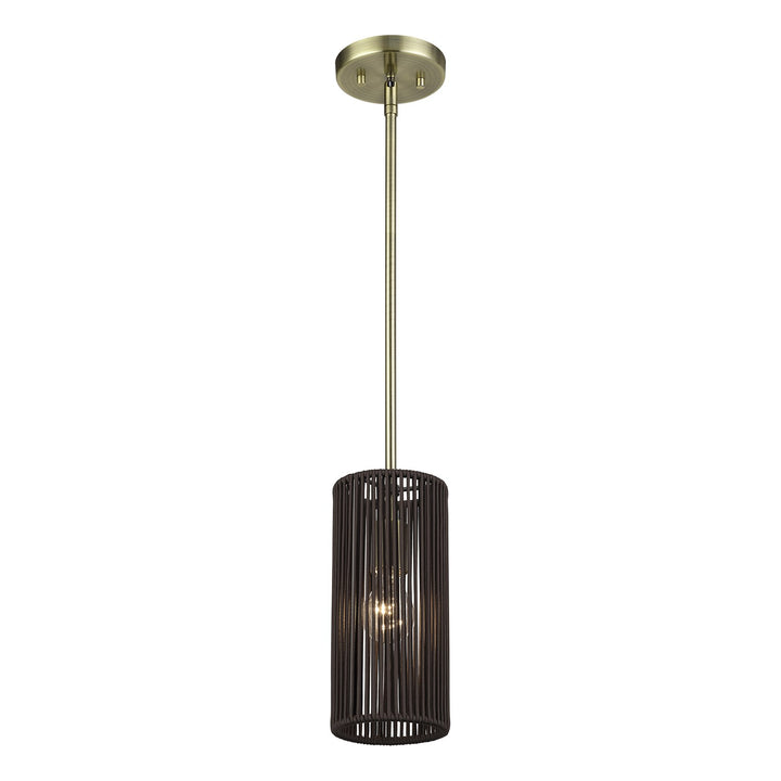 1 Light Antique Brass Mini Pendant