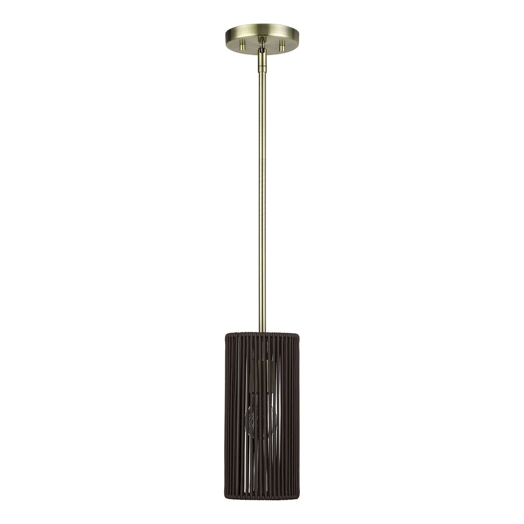 1 Light Antique Brass Mini Pendant