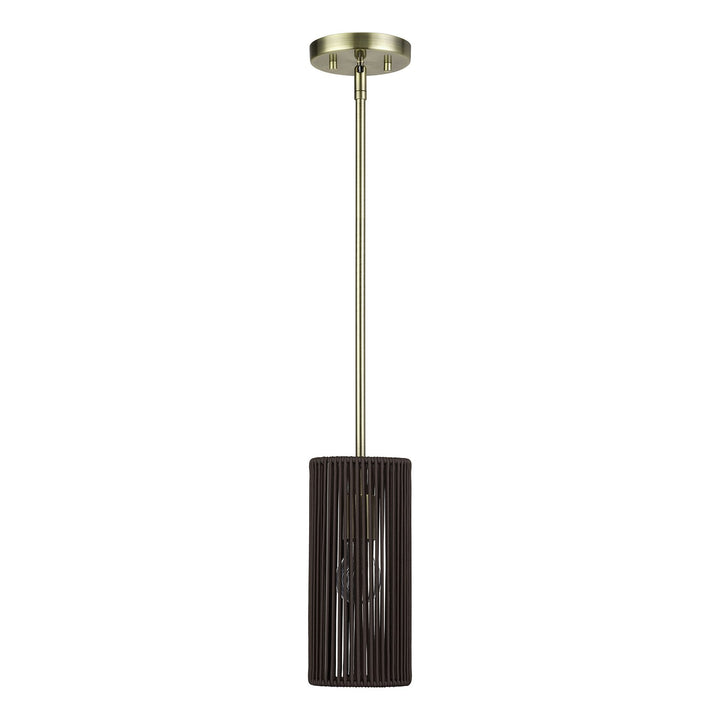 1 Light Antique Brass Mini Pendant