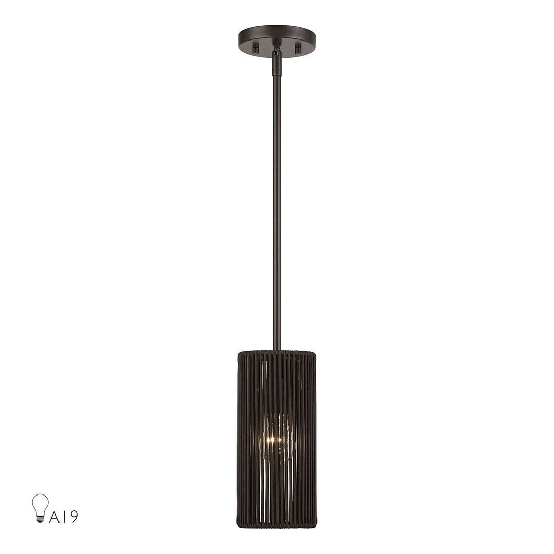 1 Light English Bronze Mini Pendant by Livex Lighting
