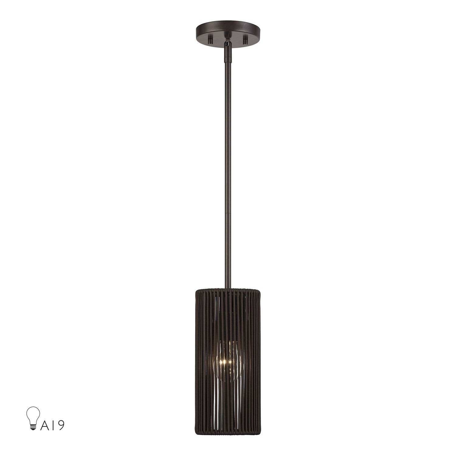 1 Light English Bronze Mini Pendant by Livex Lighting